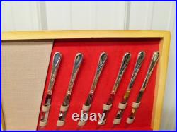 VTG WM ROGERS & SON 67 pc Silverplate Flatware set & Chest SPRING FLOWER PATTERN