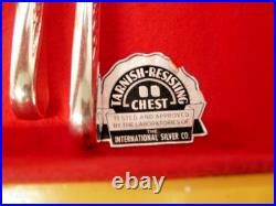 VTG WM ROGERS & SON 67 pc Silverplate Flatware set & Chest SPRING FLOWER PATTERN