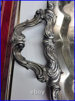 Victorian FB Rogers Silver Plate Coffee Pot Tea Pot Creamer And Serving Tray