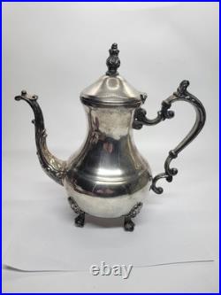Victorian FB Rogers Silver Plate Coffee Pot Tea Pot Creamer And Serving Tray