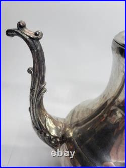 Victorian FB Rogers Silver Plate Coffee Pot Tea Pot Creamer And Serving Tray