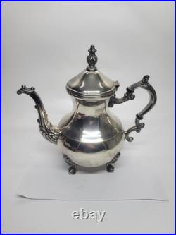 Victorian FB Rogers Silver Plate Coffee Pot Tea Pot Creamer And Serving Tray