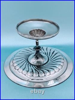 Victorian Rogers & Bros Civil War Era Silver Plate Figural Cherub Card Receiver