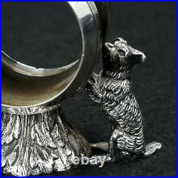 Victorian Rogers Smith & Co. Dogs and Parrot Napkin Ring Late 19th Century