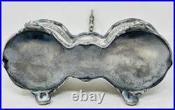 Victorian Rogers Smith & Co Silver Plate Greek Key Double Pickle Castor Set