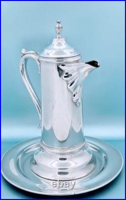 Victorian Rogers & Smith Quadruple Silver Plate Wine Decanter Under Plate Goblet