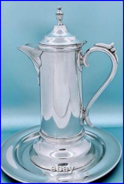 Victorian Rogers & Smith Quadruple Silver Plate Wine Decanter Under Plate Goblet