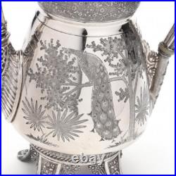 Victorian Silver Plate Rogers Smith & Co. Peacock Design Spooner c1870