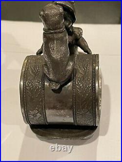 Victorian Silver Plated Napkin Ring Young Girl LookIng At A Dog F B. Rogers #244