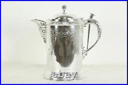 Victorian Silverplate Tilting Water Pitcher & Stand Rogers Smith Pat 1872 #34518