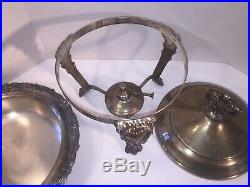 Victorian Style Elegant Lobster Chafer F. B. Rogers Silver Plated Dish Warmer Set