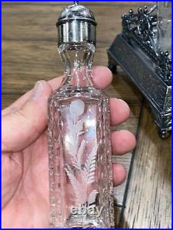 Victorian W. Rogers Silver-plate Cruet Castor Set 4 Bottles Beautiful Design
