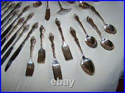 Vint Wm A Rogers OLD SOUTH PATTERN Service for 12 SILVERPLATE UTENSILS 80 Pcs
