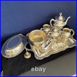 Vintage 11-PC Silverplate Serving Set Quadruple Plate, Mixed Makers Marks