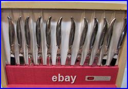 Vintage 129 Piece Set 1847 Rogers Brothers Silverplate Flair Silverware w Chest