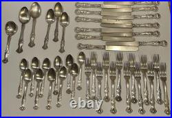 Vintage 1847 Roger's Silver plate Grape Pattern Lot 42 Pieces Fork Spoon Knives Vintage 1847 Roger's Silver plate Grape Pattern Lot 42 Pieces Fork Spoon Knives