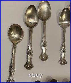 Vintage 1847 Roger's Silver plate Grape Pattern Lot 42 Pieces Fork Spoon Knives Vintage 1847 Roger's Silver plate Grape Pattern Lot 42 Pieces Fork Spoon Knives