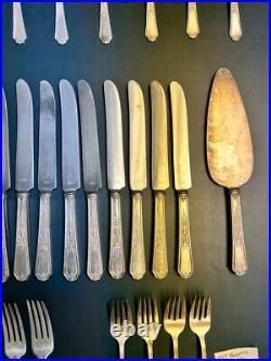 Vintage 1847 Rogers Bros. Ancestral Silverplate 64 Piece Flatware Lot