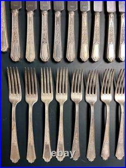 Vintage 1847 Rogers Bros. Ancestral Silverplate 64 Piece Flatware Lot