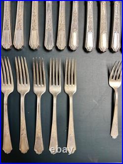 Vintage 1847 Rogers Bros. Ancestral Silverplate 64 Piece Flatware Lot