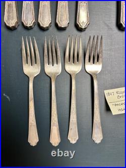 Vintage 1847 Rogers Bros. Ancestral Silverplate 64 Piece Flatware Lot