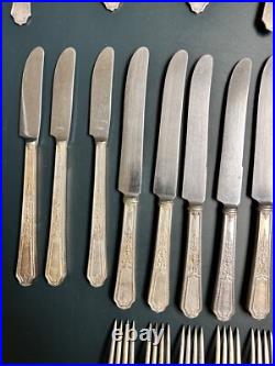 Vintage 1847 Rogers Bros. Ancestral Silverplate 64 Piece Flatware Lot