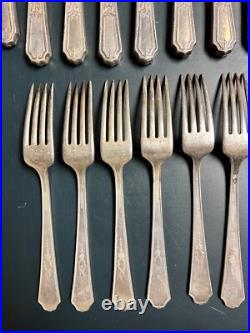 Vintage 1847 Rogers Bros. Ancestral Silverplate 64 Piece Flatware Lot