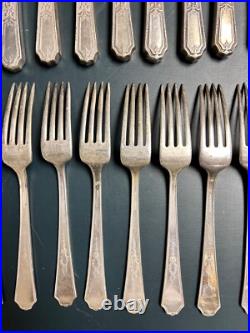 Vintage 1847 Rogers Bros. Ancestral Silverplate 64 Piece Flatware Lot