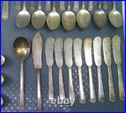 Vintage 1847 Rogers Bros Anniversary Pattern Silverplate Flatware 60 Pc C-1923