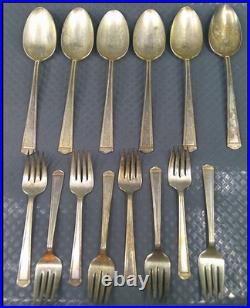 Vintage 1847 Rogers Bros Anniversary Pattern Silverplate Flatware 60 Pc C-1923 Vintage 1847 Rogers Bros Anniversary Pattern Silverplate Flatware 60 Pc C-1923