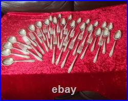 Vintage 1847 Rogers Bros Daffodil Pattern Silver plated Set 52 Pcs