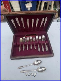 Vintage 1847 Rogers Bros Exquisite 1940, 51 Pieces, Serv/8 Knife, fork, spoons Z Vintage 1847 Rogers Bros Exquisite 1940, 51 Pieces, Serv/8 Knife, fork, spoons Z