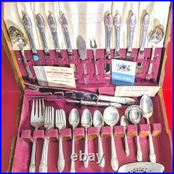 Vintage 1847 Rogers Bros First Love 72-Piece Silverplate Flatware Set Vintage 1847 Rogers Bros First Love 72-Piece Silverplate Flatware Set