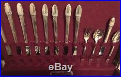 Vintage 1847 Rogers Bros First Love Silverware Set With Chest #54 Pieces Total