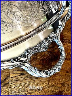 Vintage 1847 Rogers Bros Heritage Silverplate Ornate Butler's Tray 32 1/2