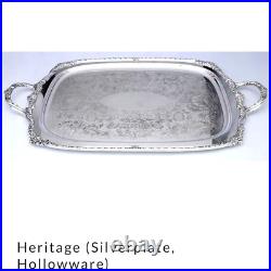 Vintage 1847 Rogers Bros Heritage Silverplate Ornate Butler's Tray 32 1/2