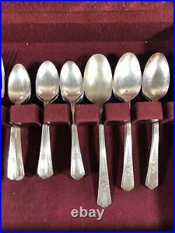 Vintage 1847 Rogers Bros IS 46 Pieces Silverware Set & Chest