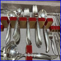 Vintage 1847 Rogers Bros International Silver Plate Flair 74 Pieces Flatware