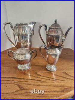 Vintage 1847 Rogers Bros Marquise Silver Plated Coffee/Tea, Water, creamer sugar