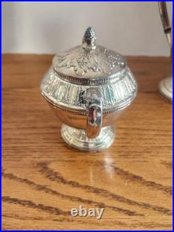 Vintage 1847 Rogers Bros Marquise Silver Plated Coffee/Tea, Water, creamer sugar