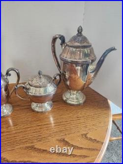 Vintage 1847 Rogers Bros Marquise Silver Plated Coffee/Tea, Water, creamer sugar