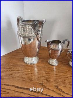 Vintage 1847 Rogers Bros Marquise Silver Plated Coffee/Tea, Water, creamer sugar