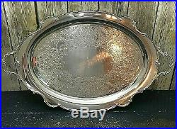 Vintage 1847 Rogers Bros Reflection 9282 Large I. S. Silver Plated 26'' Platter