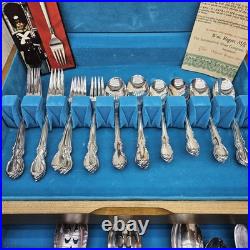 Vintage 1847 Rogers Bros Reflection Silverplate Flatware Set 53pc w Box Serving