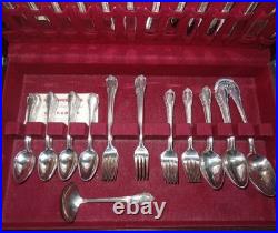 Vintage 1847 Rogers Bros Remembrance Silverware Flatware 77 Pieces 1948