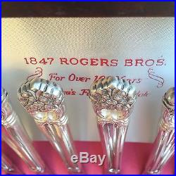 Vintage 1847 Rogers Bros Silver Plate Flatware Set w. Box 52 ETERNALLY YOURS +8