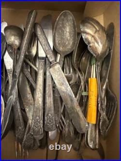 Vintage 1847 Rogers Bros. Silver-plated 145 Piece Flatware Spoons Butter Knives