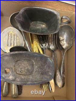 Vintage 1847 Rogers Bros. Silver-plated 145 Piece Flatware Spoons Butter Knives