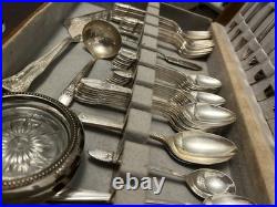 Vintage 1847 Rogers Bros Silverware Set Of 60, With Case(First Love Pattern)