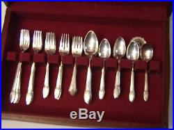 Vintage 1847 Rogers Bros. Silverware set First Love 59pc. With Chest